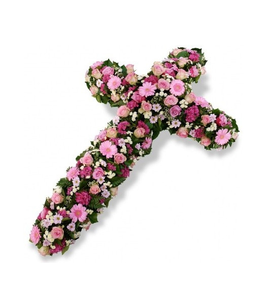 CROIX DE FLEURS DEUIL STAUROS - ENVOYER DES FLEURS CROIX DE FLEURS DEUIL STAUROS - ENVOYER DES FLEURS