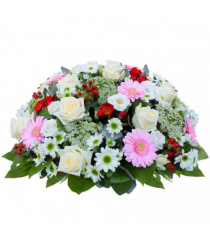 COUSSIN DE FLEURS DEUIL CONSTELLATION TOM - ENVOYER DES FLEURS