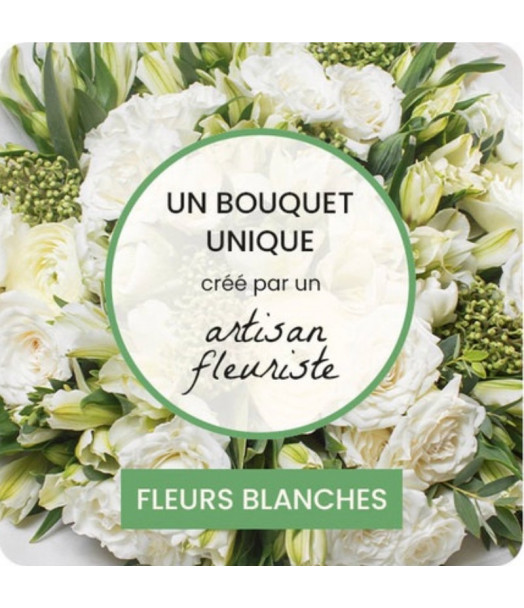 BOUQUET DEUIL BLANC DU FLEURISTE