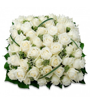 COUSSIN DE FLEURS DEUIL HOMMAGE - ENVOYER DES FLEURS