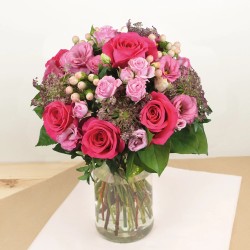 BOUQUET DE FLEURS CHARME EN ROSE