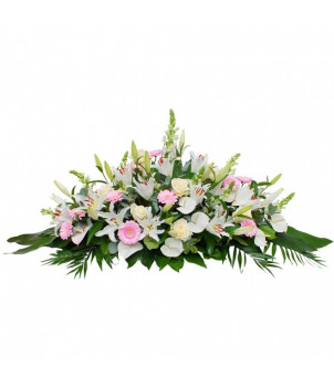 RAQUETTE DE FLEURS DEUIL CASSIOPIÉE - ENVOYER DES FLEURS