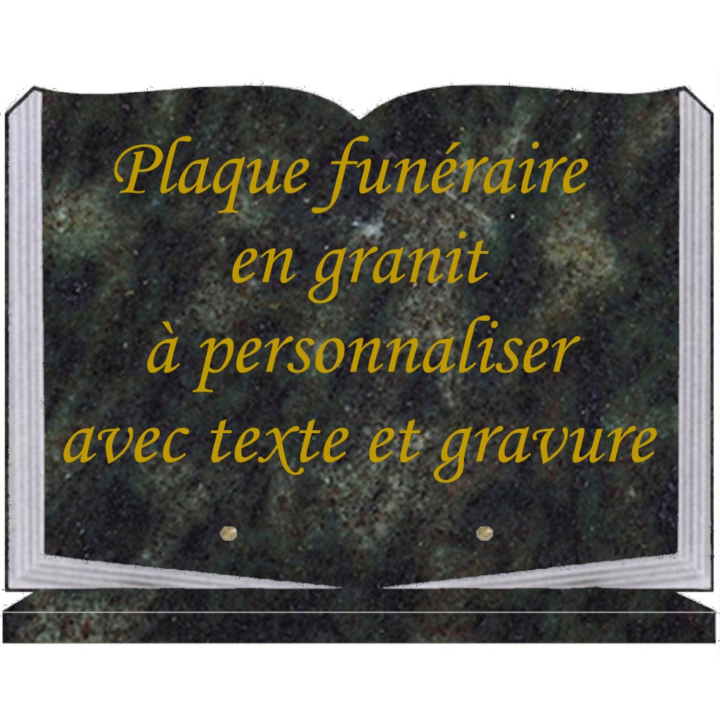 PLAQUE FUNÉRAIRE GRANIT PERSONNALISABLE